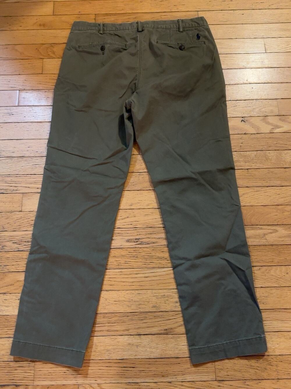 Polo Ralph Lauren Mens 36x32 Stretch Straight Fit Chino Pants Olive Green Cotton